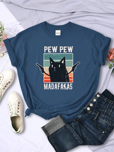 "Pew Pew Madafakas" Funny Print Unisex T-Shirt - Hip Hop Vintage Tee for Casual Tops