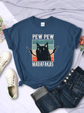 "Pew Pew Madafakas" Funny Print Unisex T-Shirt - Hip Hop Vintage Tee for Casual Tops