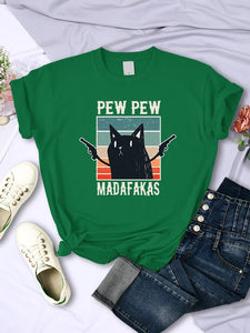 "Pew Pew Madafakas" Funny Print Unisex T-Shirt - Hip Hop Vintage Tee for Casual Tops