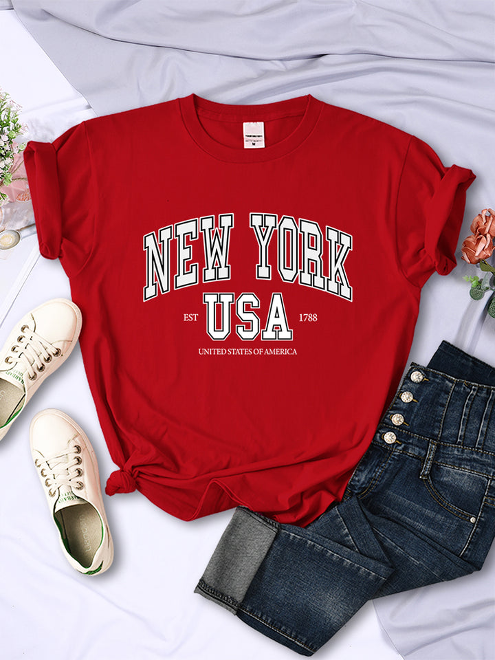 New York USA Est 1788 Unisex T-Shirt - Cool Casual Hip Hop Tee