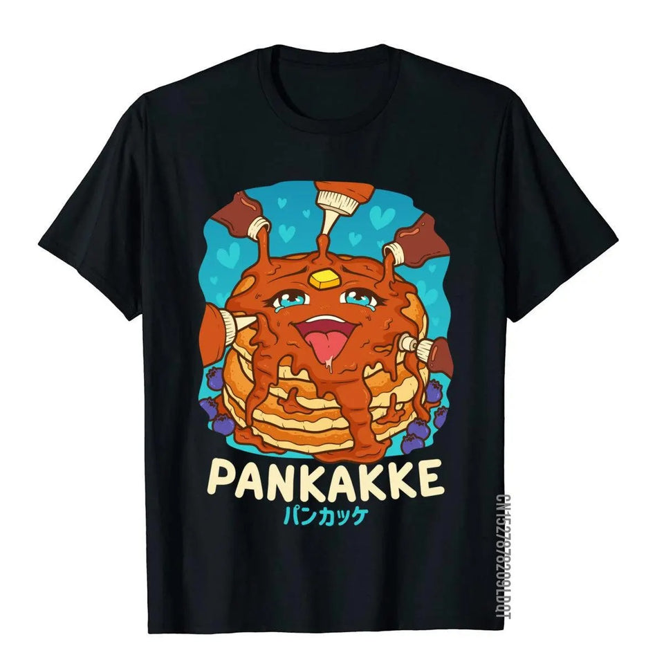 Funny Kawaii Pankakke Japanese Pancake T-Shirt - Cotton Unisex High Street Wear