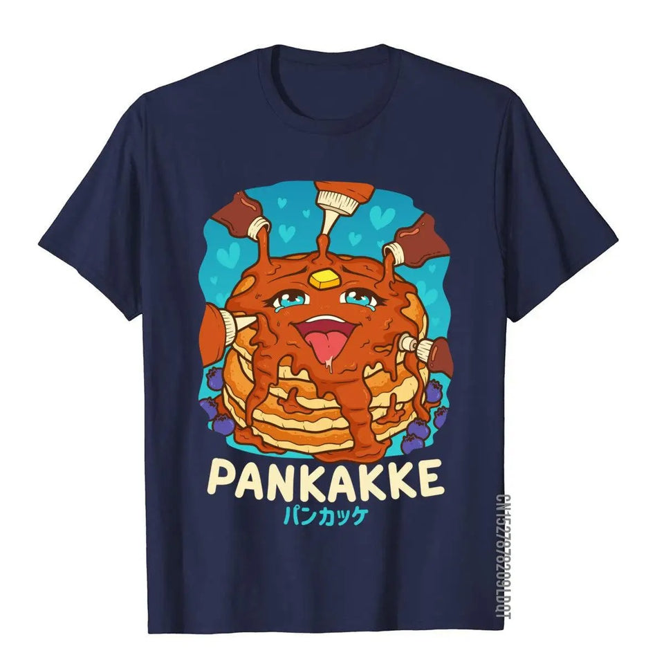 Funny Kawaii Pankakke Japanese Pancake T-Shirt - Cotton Unisex High Street Wear