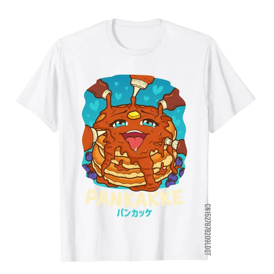 Funny Kawaii Pankakke Japanese Pancake T-Shirt - Cotton Unisex High Street Wear