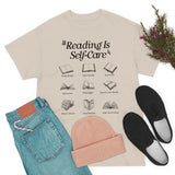 "Reading Is Self-Care" Bookworm Graphic T-Shirt - Retro Boho Bookish Unisex Tee, Cute Loose Fit for Book Lovers