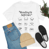 "Reading Is Self-Care" Bookworm Graphic T-Shirt - Retro Boho Bookish Unisex Tee, Cute Loose Fit for Book Lovers