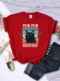 "Pew Pew Madafakas" Funny Print Unisex T-Shirt - Hip Hop Vintage Tee for Casual Tops