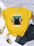 "Pew Pew Madafakas" Funny Print Unisex T-Shirt - Hip Hop Vintage Tee for Casual Tops