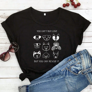 "You Can't Buy Love But You Can Rescue It" T-Shirt - Cute Dog Unisex Graphic Tee