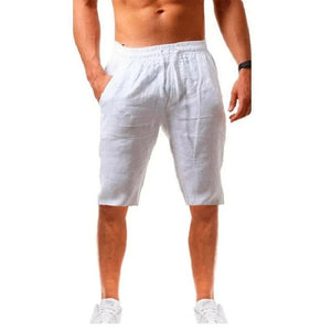 Summer Ready Men's Cotton Linen Shorts - Breathable, Solid Color, Fitness Street wear