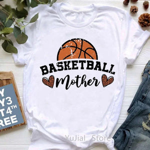 Basketball Mom O Neck Casual Shirt