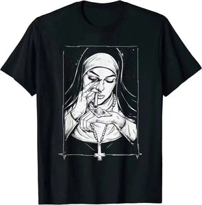 Take Drugs Nun T-Shirt - Harajuku Casual, New Arrival for Unisex