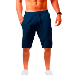 Summer Ready Men's Cotton Linen Shorts - Breathable, Solid Color, Fitness Street wear