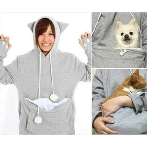 Cat Lovers Hoodies Women - Pet Hooded Casual Kangaroo Cat Sweatshirt, Pouch Hoodie, Big Size Hoody for Ladies Tops